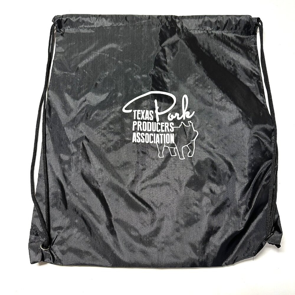 NEW! Texas Pork Producers Association Nylon Drawstring Bag Pig Farm 15.5x13”